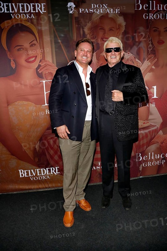Adriano Heß and Heino at the exclusive terrace opening of Casa Bellucci in Berlin on 16 July 2025