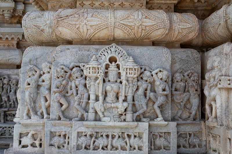 Marble carvings, Parshwanath Jain Temple, Ranakpur, Rajasthan, India