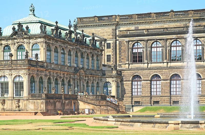Partial view, Building, Dresden Zwinger, Baroque architecture, Dresden, Germany