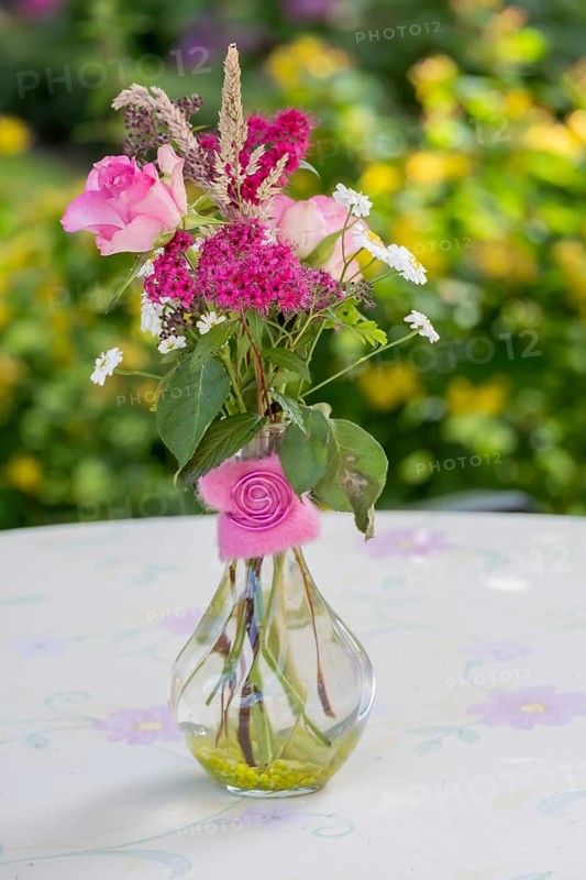 Small bouquet with garden flowers, North Rhine-Westphalia, Germany