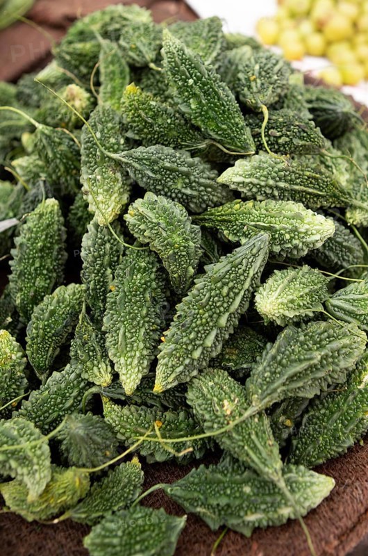 Bitter cucumbers at Sandar Market Girdikot, old town of Jodhpur, Rajasthan, India