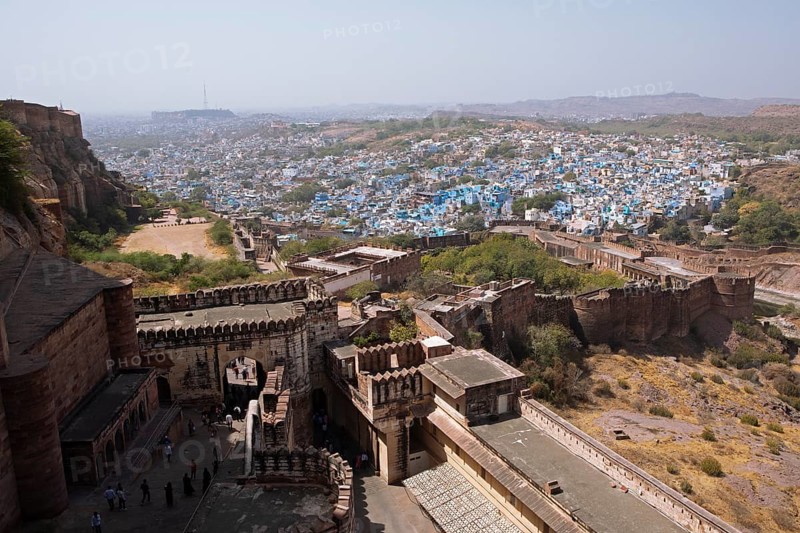 City view of Jodhpur from the Mehrangarh or Meherangarh Fort, Jodhpur, Rajasthan, India