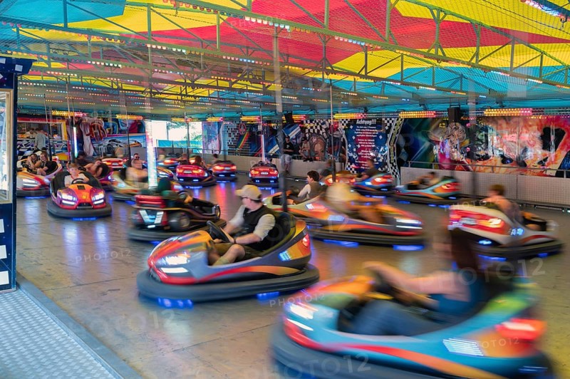 Bumper cars at the Erlangen Bergkirchweih, traditional twelve-day folk festival, Erlangen, Middle Franconia, Bavaria, Germany
