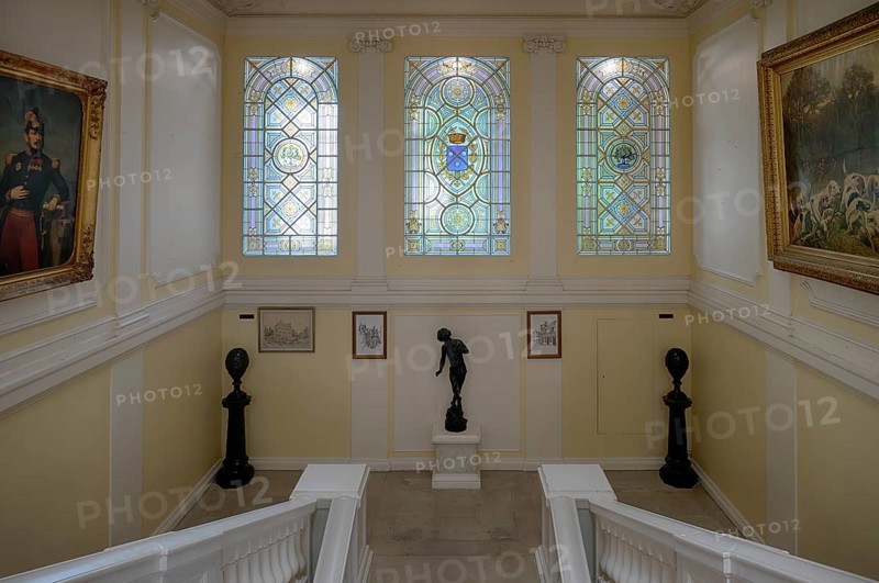 Interior view, staircase, town hall, Hôtel de Ville, Mairie, formerly Hôtel Auban-Moët, Avenue de Champagne, Épernay, Champagne, Marne, France