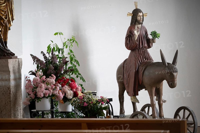 Palmesel in the pilgrimage chapel Zu unserer lieben Frau im Holderbusch and Sankt Urban, Im Öschle 65, Hirschau near Tübingen, Baden-Württemberg, Germany