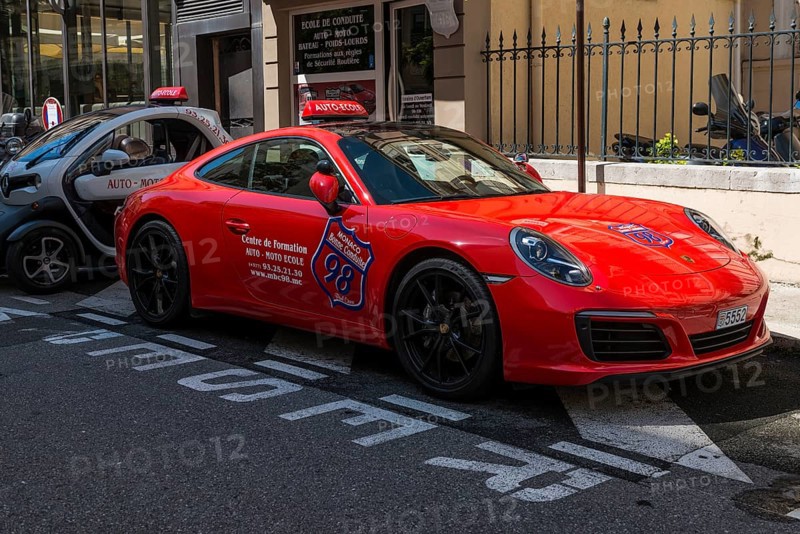 Red Porsche, driving school, Monte Carlo, Cote d'Azur, Monaco