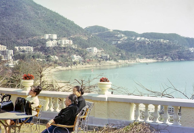 View of bay from Repulse Bay Hotel garden terrace, Repulse Bay, Hong Kong, Asia 1964