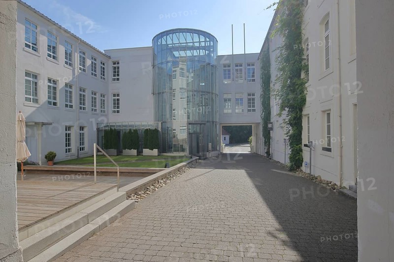 Inner courtyard of Neuffer am Park, former shoe factory, historical shoe industry, industry, shoe production, production, Pirmasens, Rhineland-Palatinate, Germany
