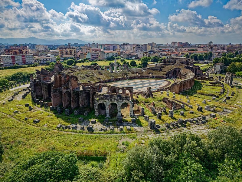 The amphitheatre of Capua, Anfiteatro Campano, is the amphitheatre of the ancient Roman city of Capua and the second largest of its kind. Santa Maria Capua Vetere, Caserta, Campania, Italy