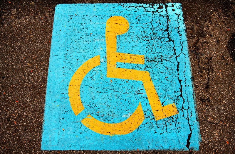 Sign for disabled parking space, Marksboro, New Jersey, USA