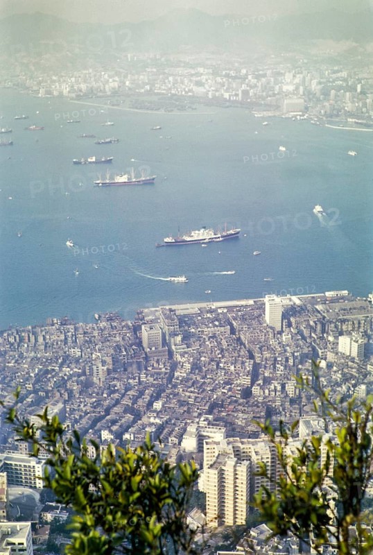 View from the Peak over Victoria, Hong Kong, Asia, 1964