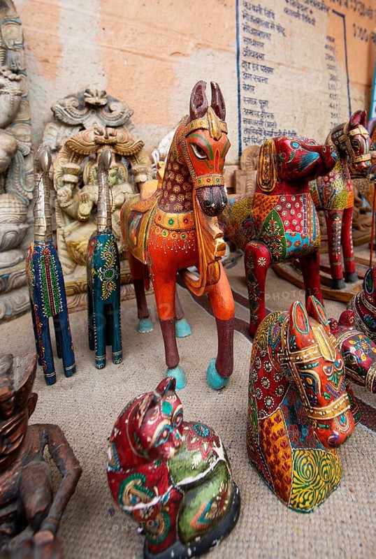 Souvenirs in the fortress in Jaisalmer, Rajasthan, India