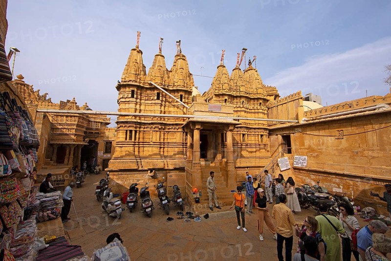 Jain temple Chandraprabhu in the fortress in Jaisalmer, Rajasthan, India
