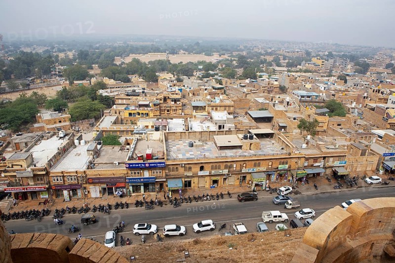 View of the old town from the fortress in Jaisalmer, Rajasthan, India