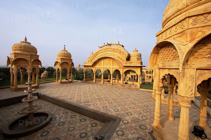 Pavilions at Rajwada Fort in Jaisalmer, Rajasthan, India