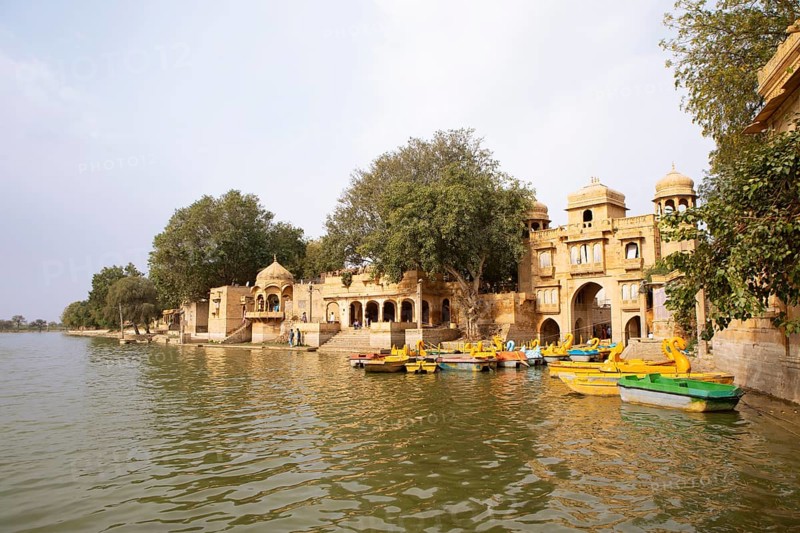 Gadi Sagar Temple at Gadisar Lake, Jaisalmer, Rajasthan, India
