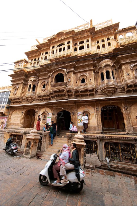 Nathmal Ki Haveli or merchant's house in the old town of Jaisalmer, Rajasthan, India