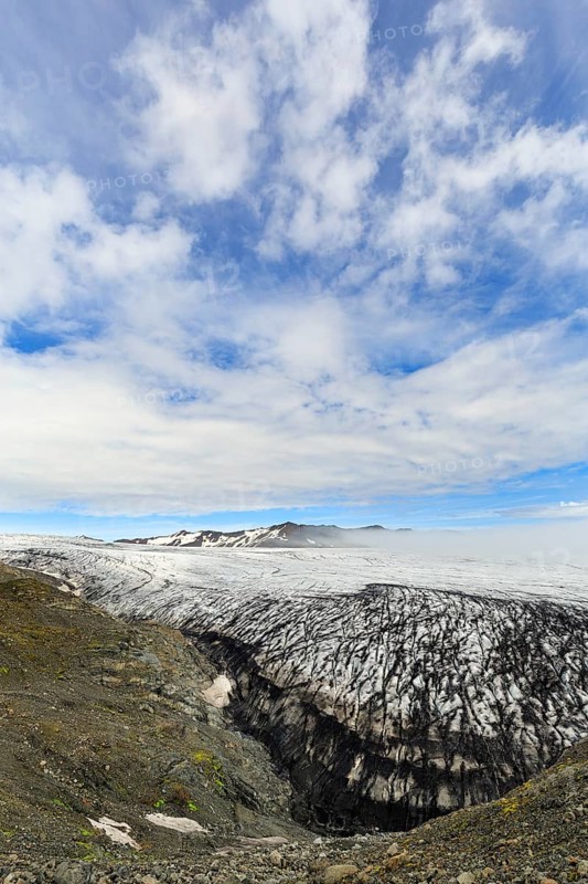 Skálafellsjökull, Skalafellsjökull, glacier tongue of Vatnajökull, volcanic landscape Breiðabunga, Breidabunga, Jöklasel near Höfn, Austurland, Iceland