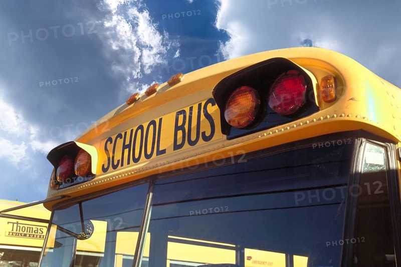 Typical American school bus, detail, New Jersey, USA