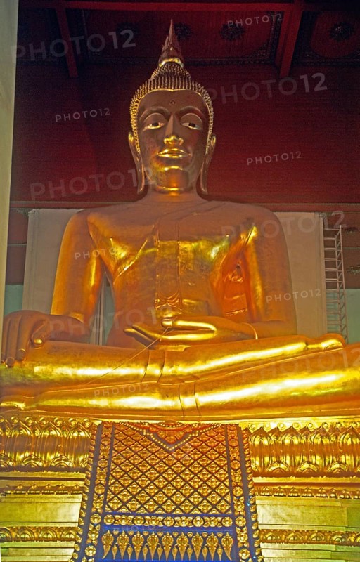 Buddha statue Phra Mongkhonbophit, Ayutthaya, Thailand, December 2002, vintage, retro, old, historic