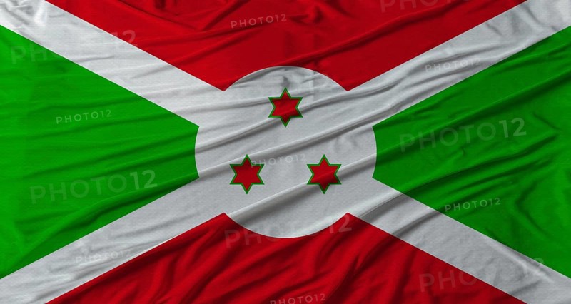 Burundi flag waving. Flag of Burundi with cloth texture