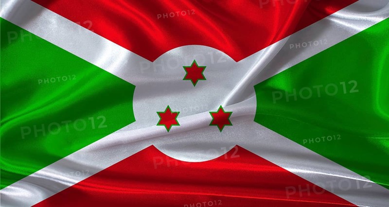 National flag of Burundi with cloth texture. Burundi flag with realistic texture background