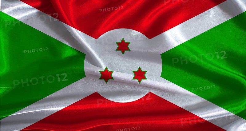 Burundi flag with cloth textured background. National flag of Burundi with realistic texture