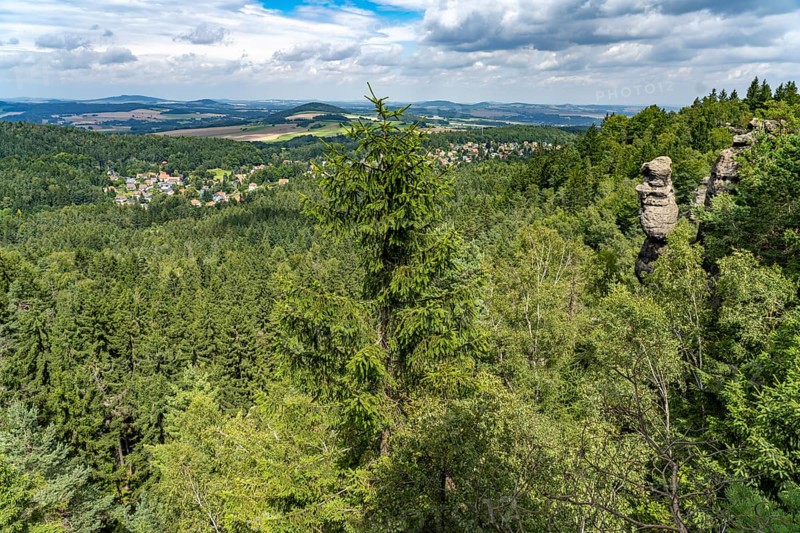 Landscape near Jonsdorf in the Zittau Mountains, Upper Lusatia, Saxony, Germany