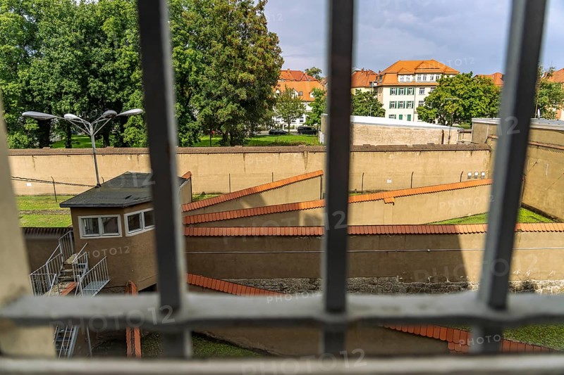 Bars and walls in the former Stasi prison Bautzen II, today a memorial in Bautzen, Upper Lusatia, Saxony, Germany