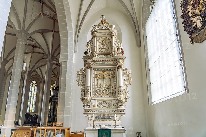 Side altar in the interior of St. Peter's Cathedral in Bautzen, Upper Lusatia, Saxony, Germany