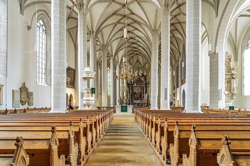 Interior of St. Peter's Cathedral in Bautzen, Upper Lusatia, Saxony, Germany