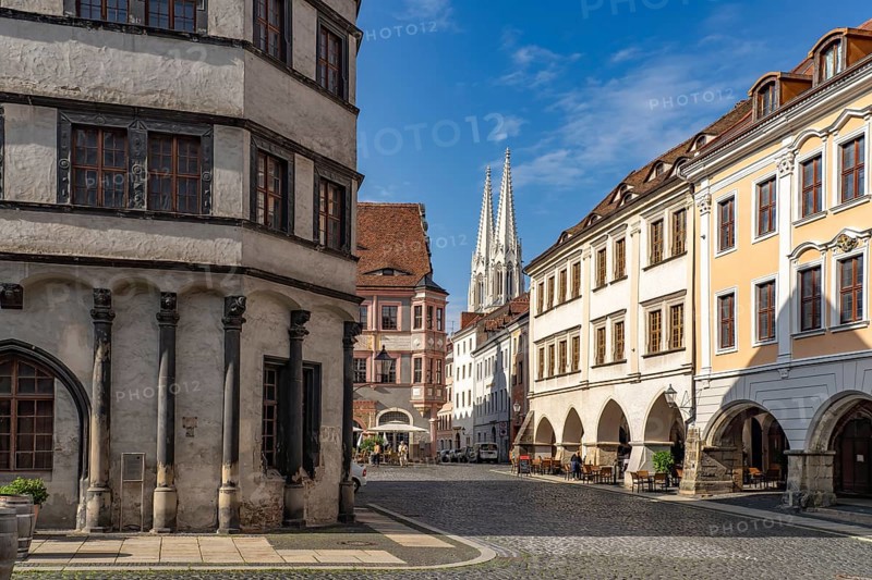 Untermarkt, Waage and St. Peter's Church in Görlitz, Upper Lusatia, Saxony, Germany