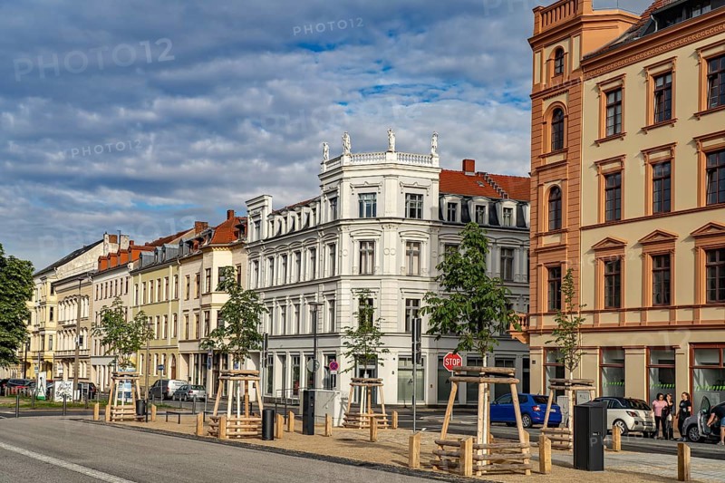 Renovated houses in Elisabethstraße Görlitz, Upper Lusatia, Saxony, Germany