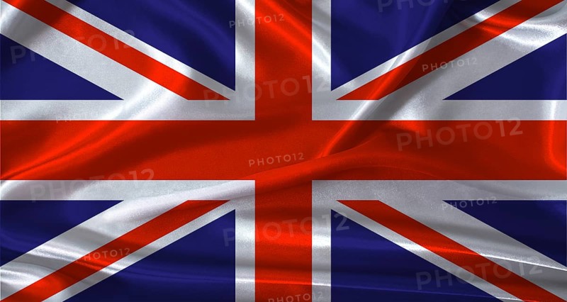 National flag of the United Kingdom with cloth texture. United Kingdom flag with realistic texture background