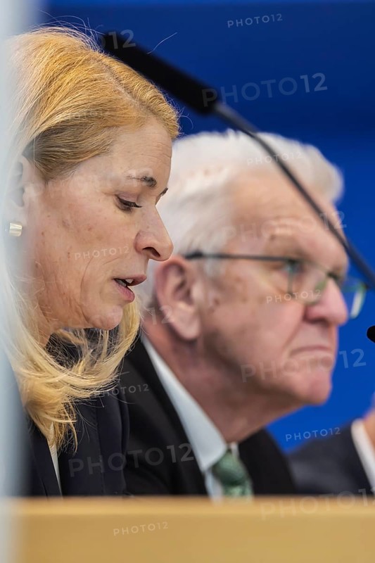 Special meeting of the Stuttgart 21 Steering Committee with DB CEO Evelyn Palla and Minister-President Winfried Kretschmann. The reason for the emergency meeting was the renewed delay in the opening date for the billion-dollar project. Stuttgart, Baden-Württemberg, Germany