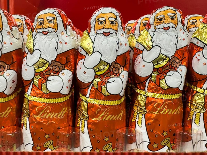 Chocolate Santa Claus chocolate Santa Claus chocolate Santa Claus chocolate Santa Claus sweets from Lindt brand, Germany
