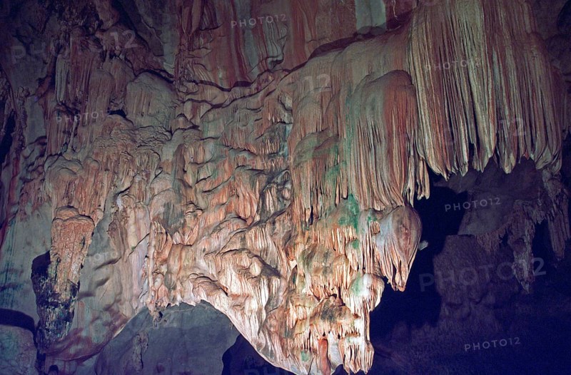 Stalactite cave, Wat Suwannakhuha monastery, Phangnga Bay, Ko Phuket, Thailand, December 2002, vintage, retro, old, historic