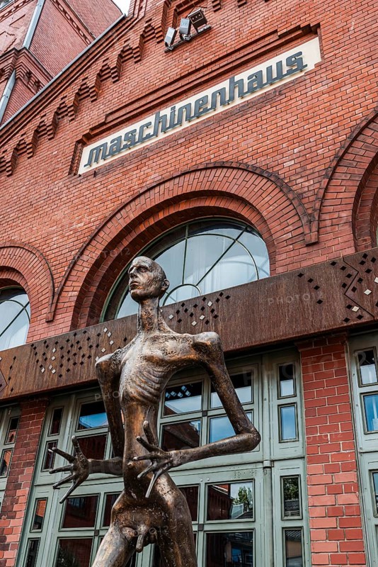 Kulturbrauerei architectural monument with the figure of Adam on Prenzlauer Berg, Berlin