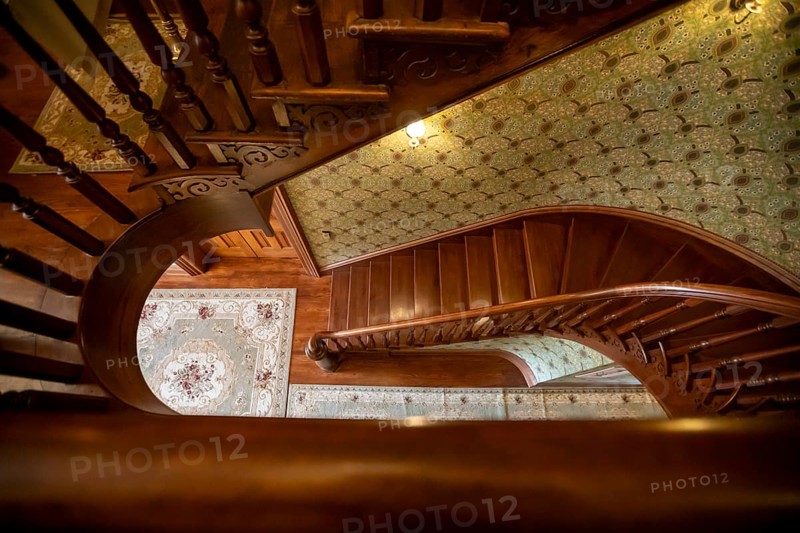 Canton, Ohio - A staircase at the Ida Saxton McKinley House at the First Ladies National Historic Site. First Lady Ida McKinley and her husband William McKinley lived her for many years