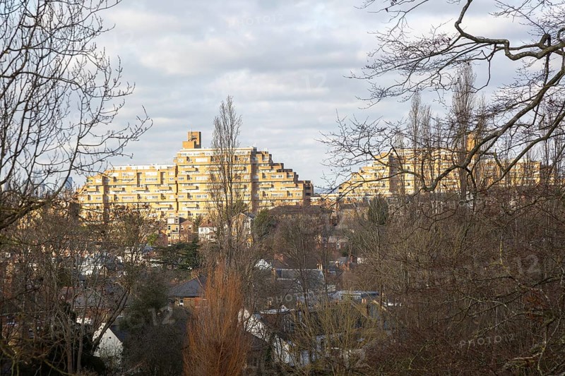 Dawson's Heights or Dawson Heights housing estate, East Dulwich, south London, England, UK architect Kate Macintosh completed 1972