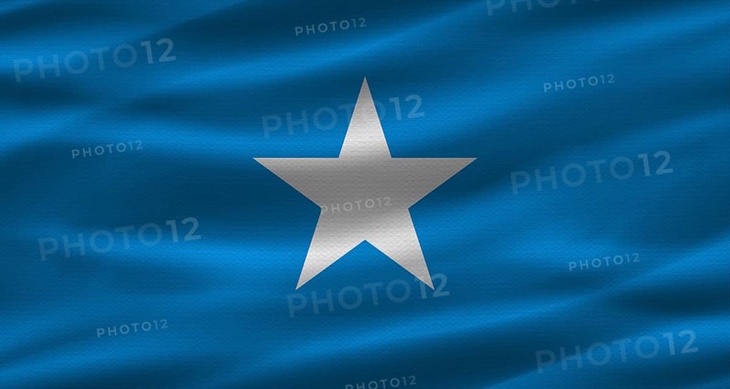Somali flag with fabric texture. Realistic flag of Somalia waving