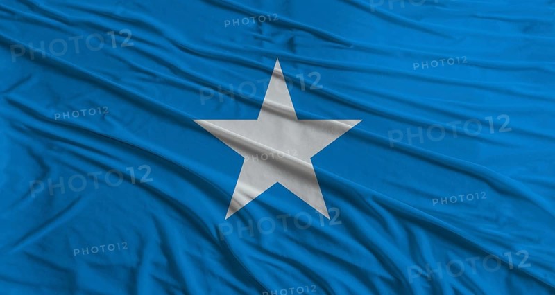 Somalia flag waving. Flag of Somalia with cloth texture