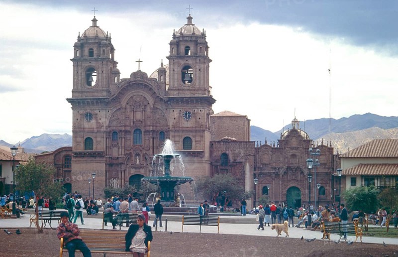 Cathedral, Placa de Armas, Cusco, Andean Highlands, South America, September 1997, vintage, retro, old, historic