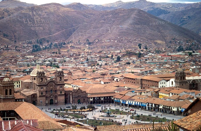 Placa de Armas, Cusco, Andean Highlands, South America, September 1997, vintage, retro, old, historic