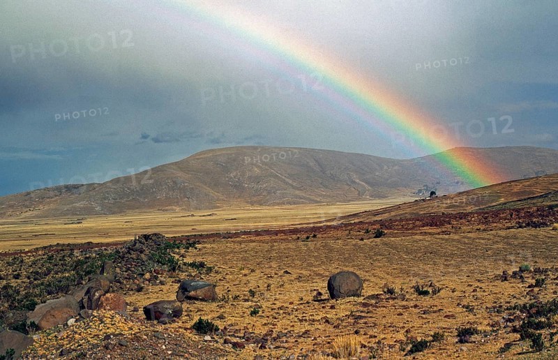 Rainbow, Andean highlands near Puno, Peru, South America, September 1997, vintage, retro, old, historic