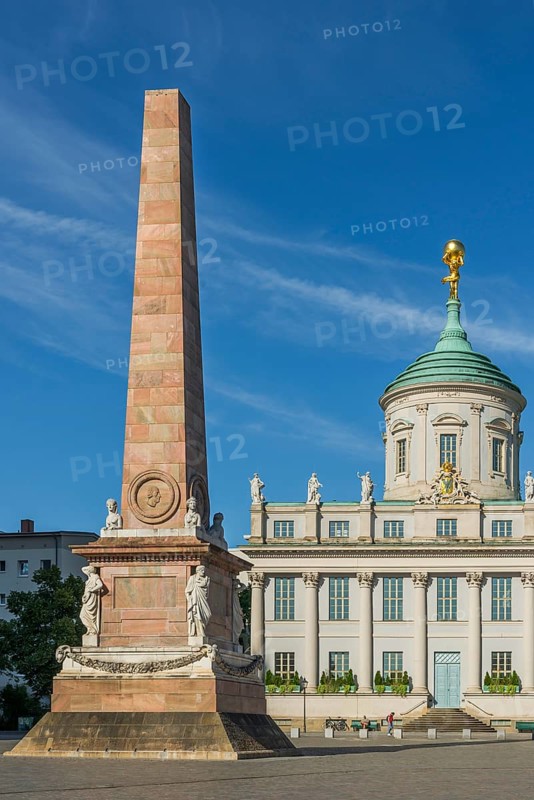 The old town hall as a museum with an obelisk on the old market square, Potsdam