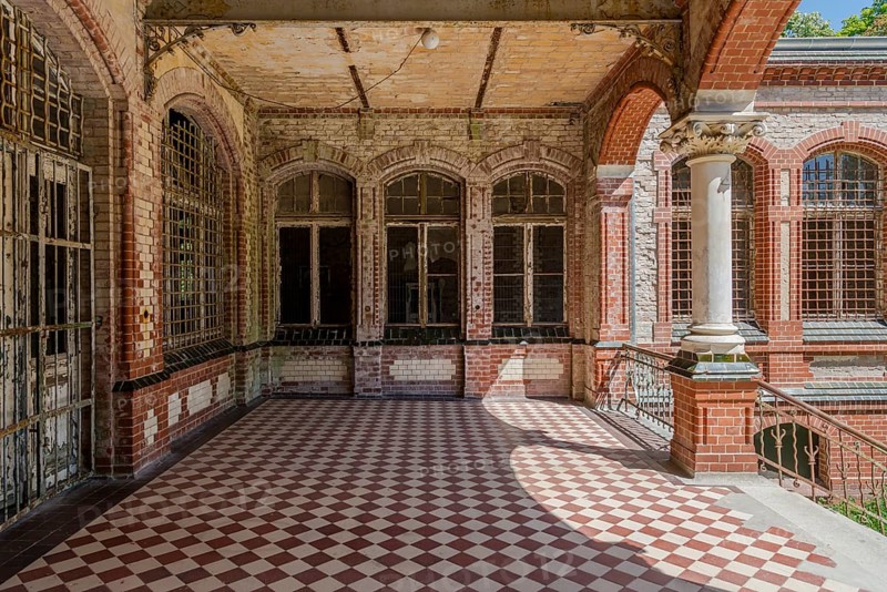 Lost Place, terrace of the Beelitz sanatorium, Brandenburg