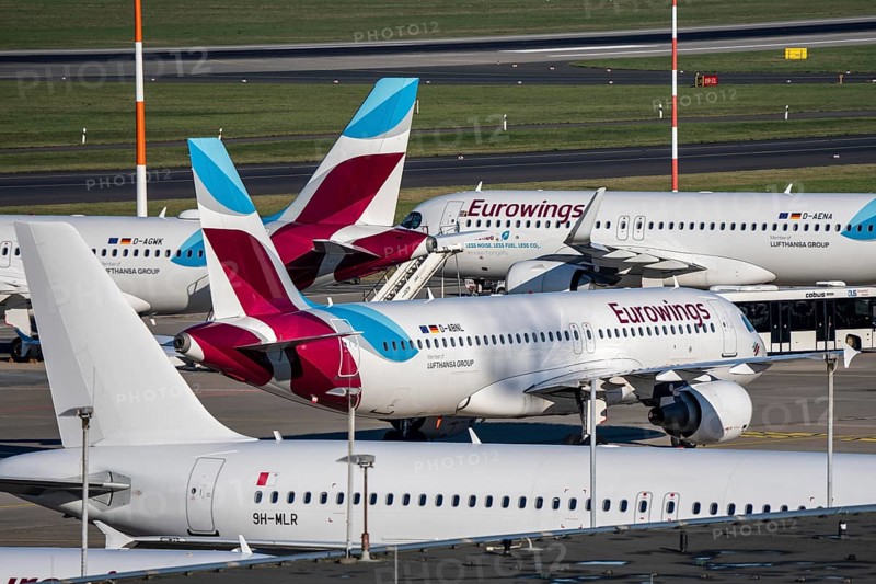Eurowings aircraft, Düsseldorf airport, DUS