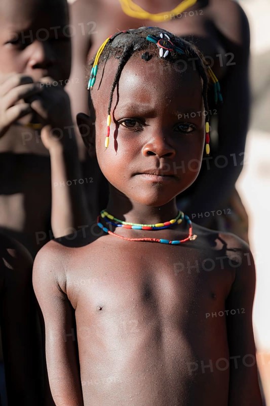 Child, Hakaona tribe, also Havakona or Hakawona, near Opuwo, Kunene, Namibia
