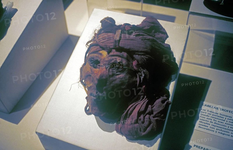 Shrinkhead in the National Museum in Lima, Peru, South America, September 1997, vintage, retro, old, historic